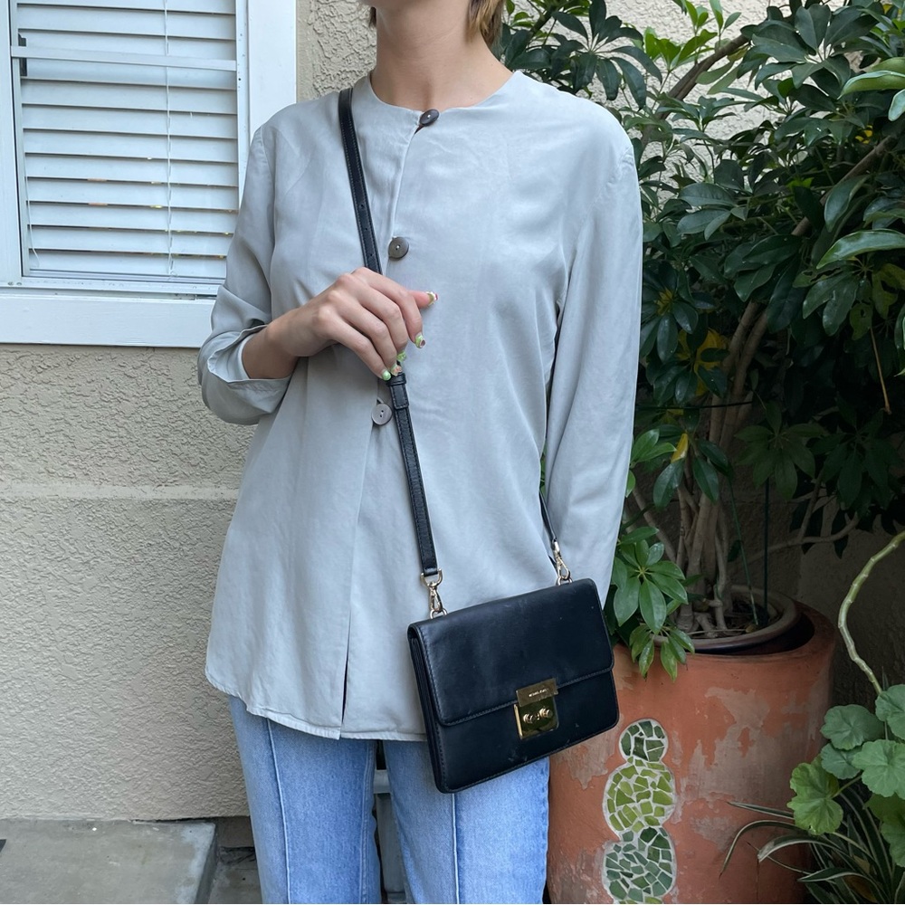 Black/gold Michael Kors leather crossbody bag/clutch